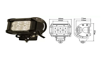 Светодиодная фара LDWL-217A, 4", 9-32V/18W, д/с